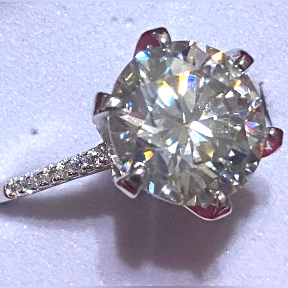 New🌹5 Carat💍 MOISSANITE white NATURAL 925 Sterling Silver Size6 -GRA included - Picture 4 of 7